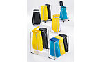 Recyclable waste sack stand with lid