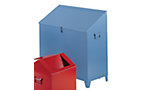 Waste wool case made of sheet steel