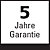 |<b>5 Jahre Gewährleistung</b><br/>Auf Produkte, die mit diesem Symbol gekennzeichnet sind, gewähren wir eine Qualitätsgarantie auf Material und Verarbeitung für die Dauer von 5 Jahren ab Anlieferung. P_JAHR0068KK-de