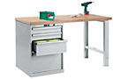 Complete workbench, beech Multiplex worktop