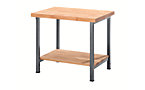 Workbench, height adjustable, with solid beech worktop