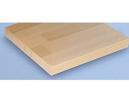 <b>Solid beech worktop, 40 mm thick</b><br/>Particularly robust and non-warping due to lengthwise glued wood construction.