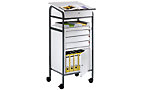 Tubular steel pedestal desk