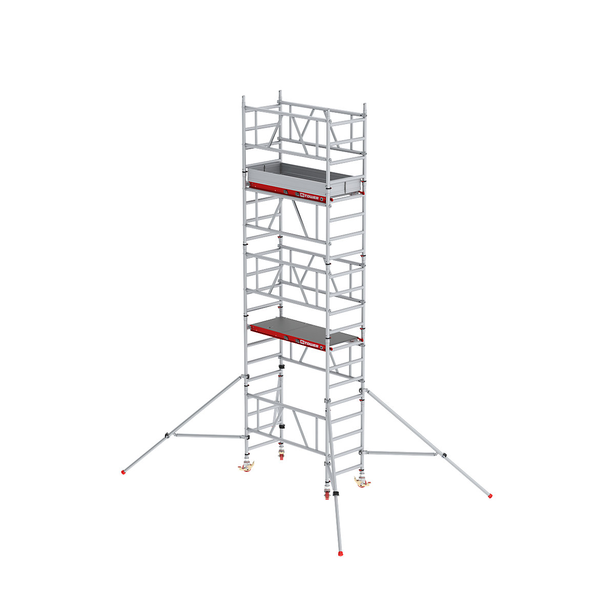 Échafaudage roulant à montage rapide MiTOWER Plus – Altrex, plate-forme Fiber-Deck®, hauteur de travail 6 m-2