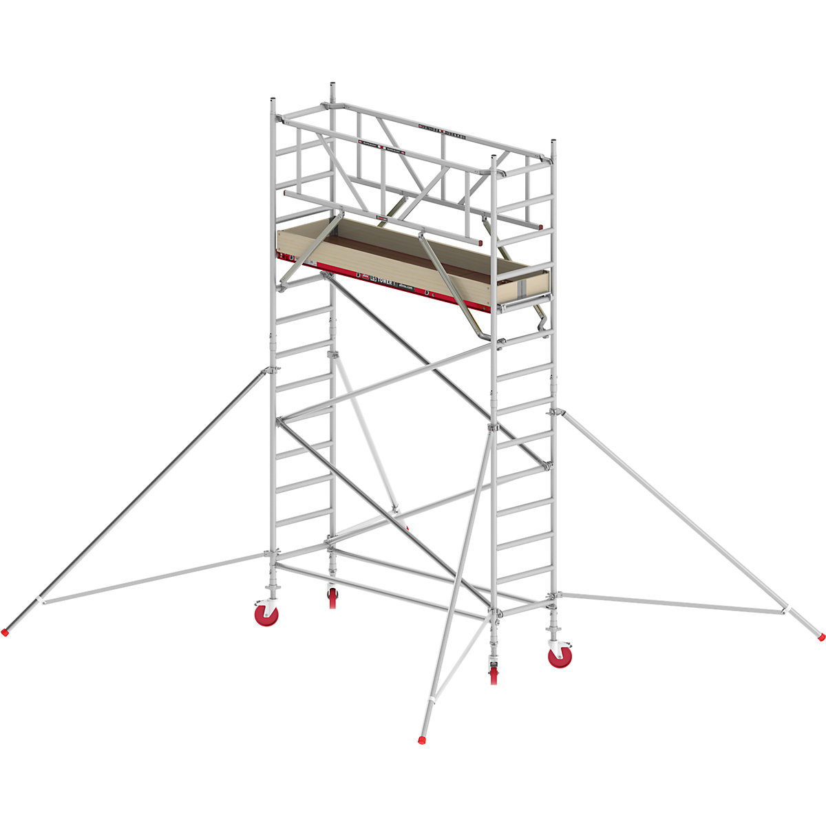 Échafaudage roulant étroit RS TOWER 41 – Altrex, plate-forme en bois, longueur 1,85 m, hauteur de travail 5,20 m-3