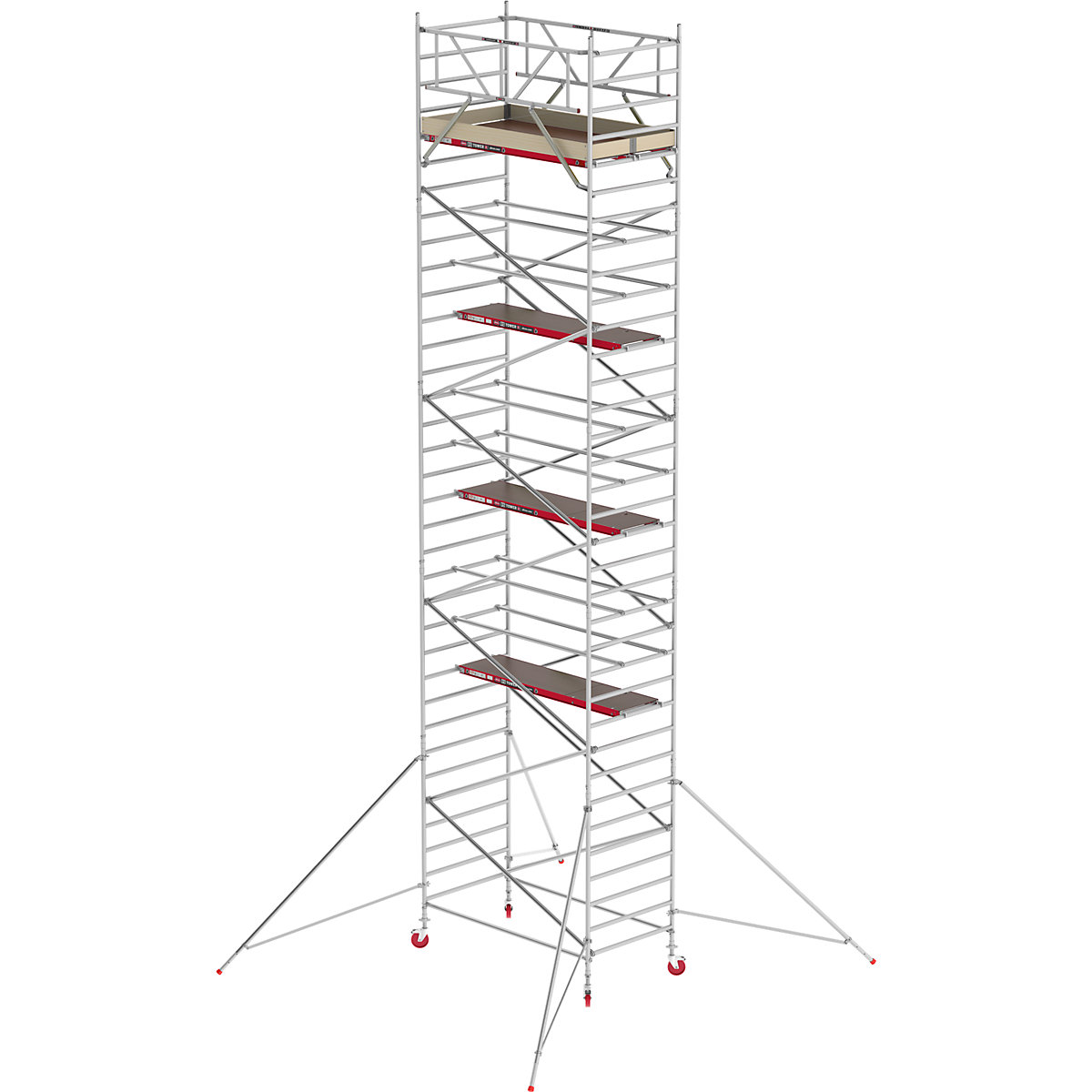 Échafaudage roulant large RS TOWER 42 – Altrex, plate-forme en bois, longueur 2,45 m, hauteur de travail 11,20 m-10