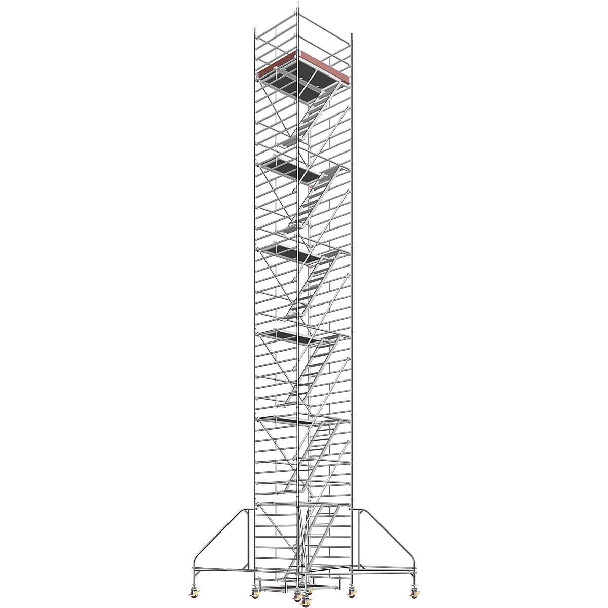 Échafaudage roulant universel – Layher, avec montant, plate-forme 1,80 x 1,50 m, hauteur échafaudage 13,43 m, à partir de 2 pièces-4