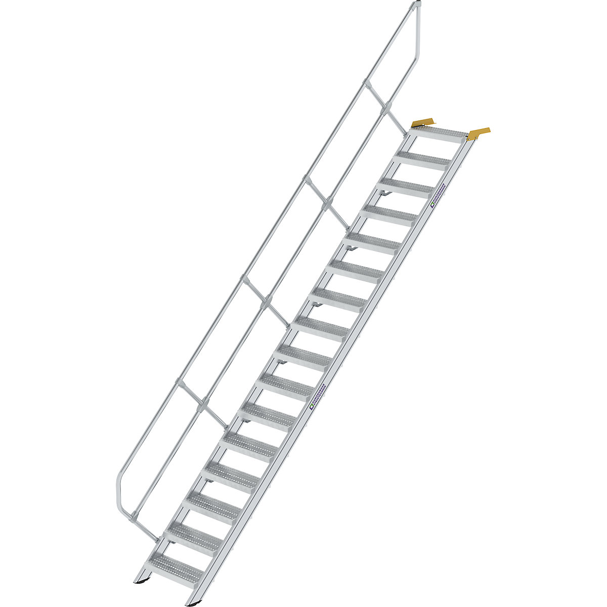 Escalier industriel – MUNK, marches en tôle d'acier perforée largeur 600 mm, 16 marches-9