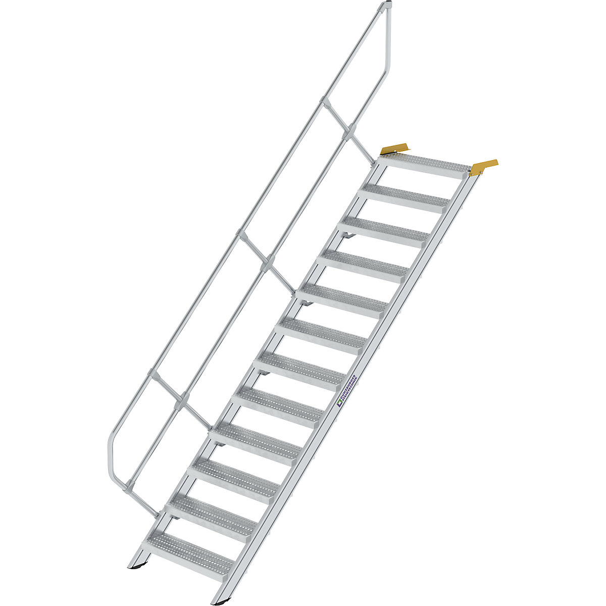 Escalier industriel – MUNK, marches en tôle d'acier perforée largeur 800 mm, 12 marches-7