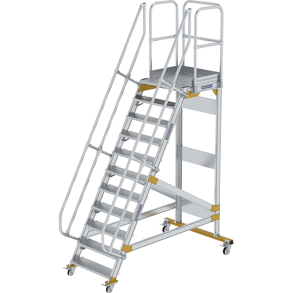 Escalier de sécurité mobile – MUNK, angle d'inclinaison 60°, 11 marches-4