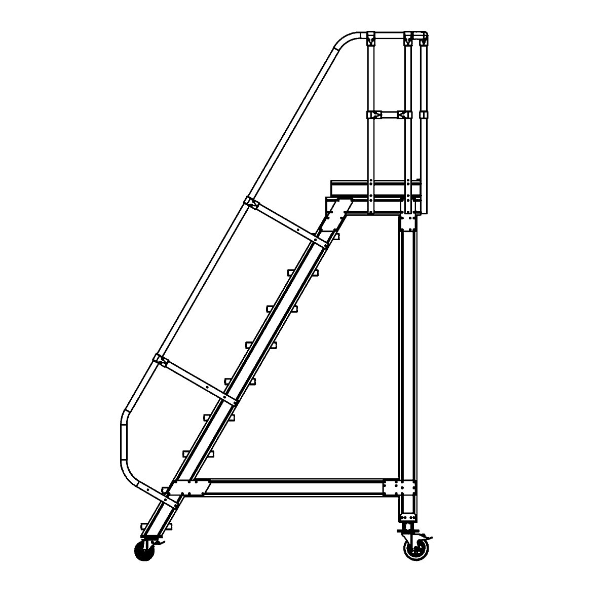 Escalier de sécurité mobile – MUNK: angle d'inclinaison 60°