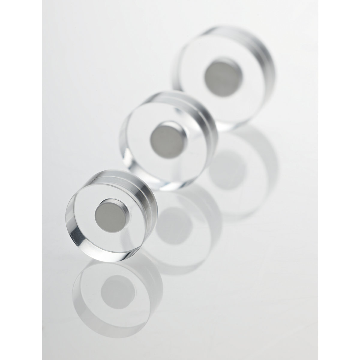 Aimants Tableau magnétique en verre - 20 mm - Argent MAGNETOPLAN Lot de 8