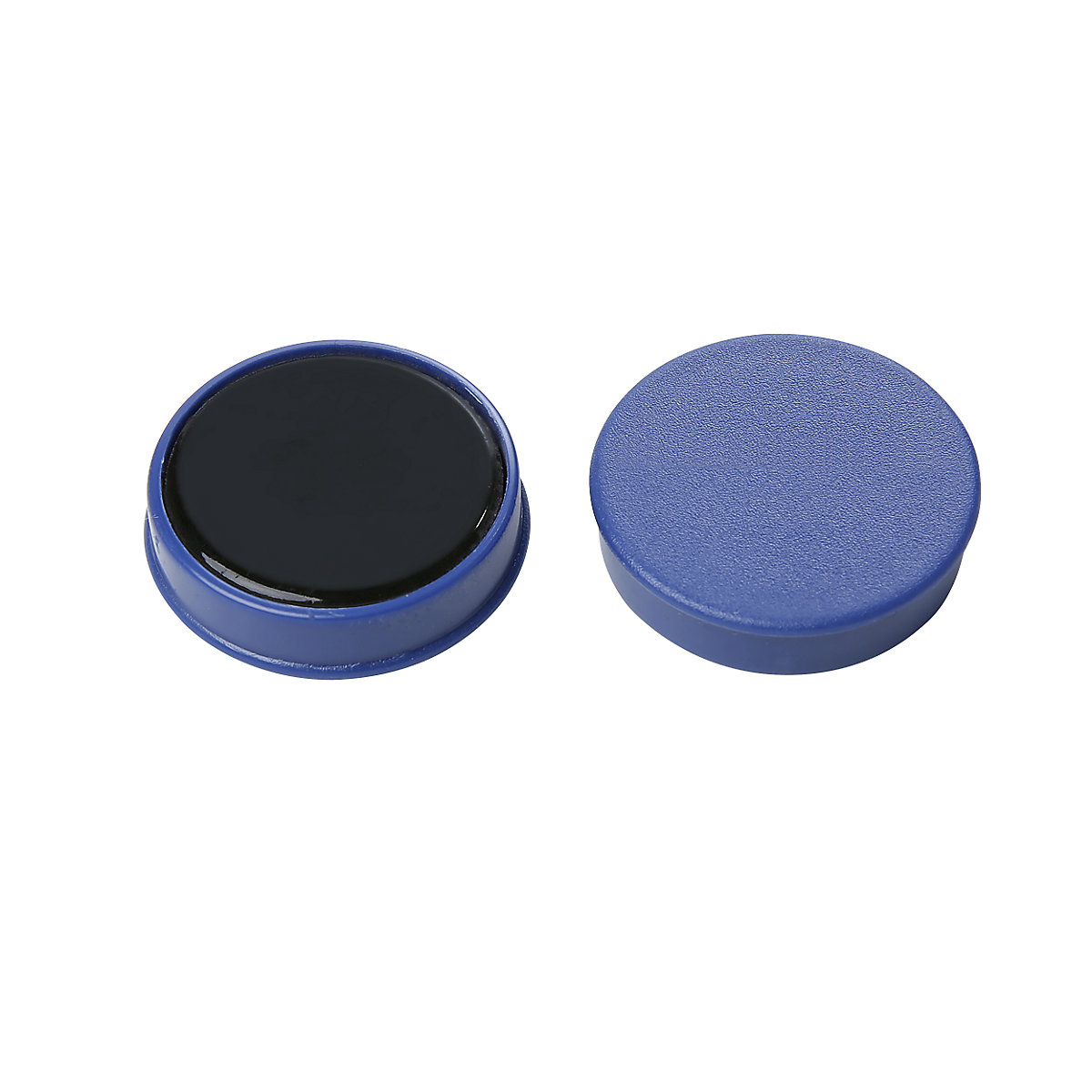 Plot magnétique rond en plastique – eurokraft basic, Ø 30 mm, lot de 36, bleu