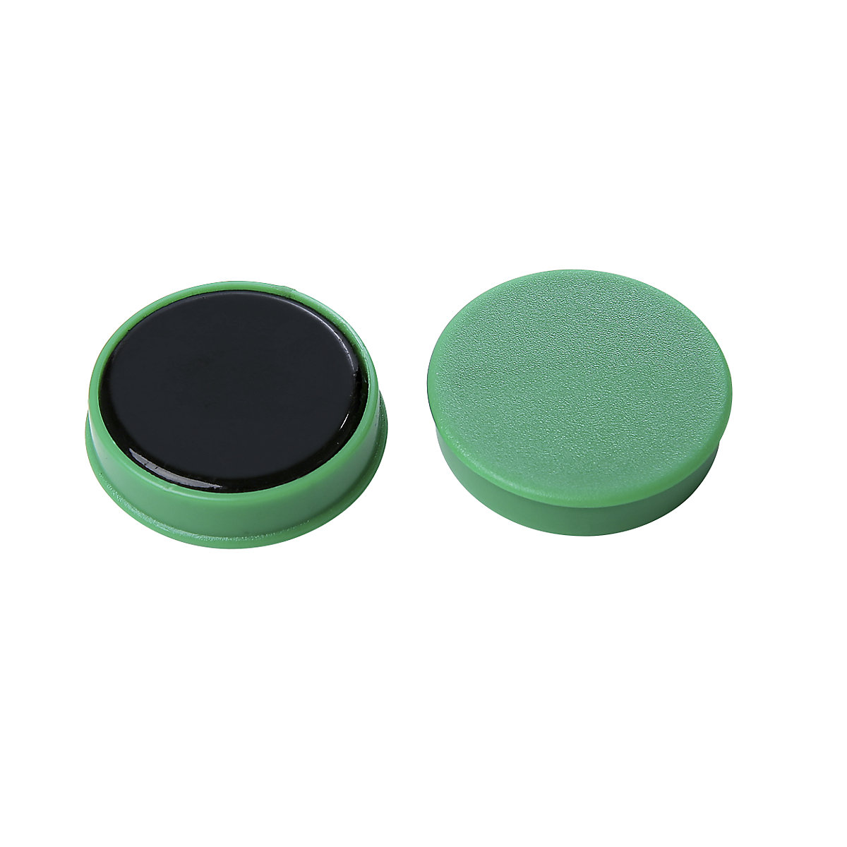 Plot magnétique rond en plastique – eurokraft basic, Ø 30 mm, lot de 36, vert