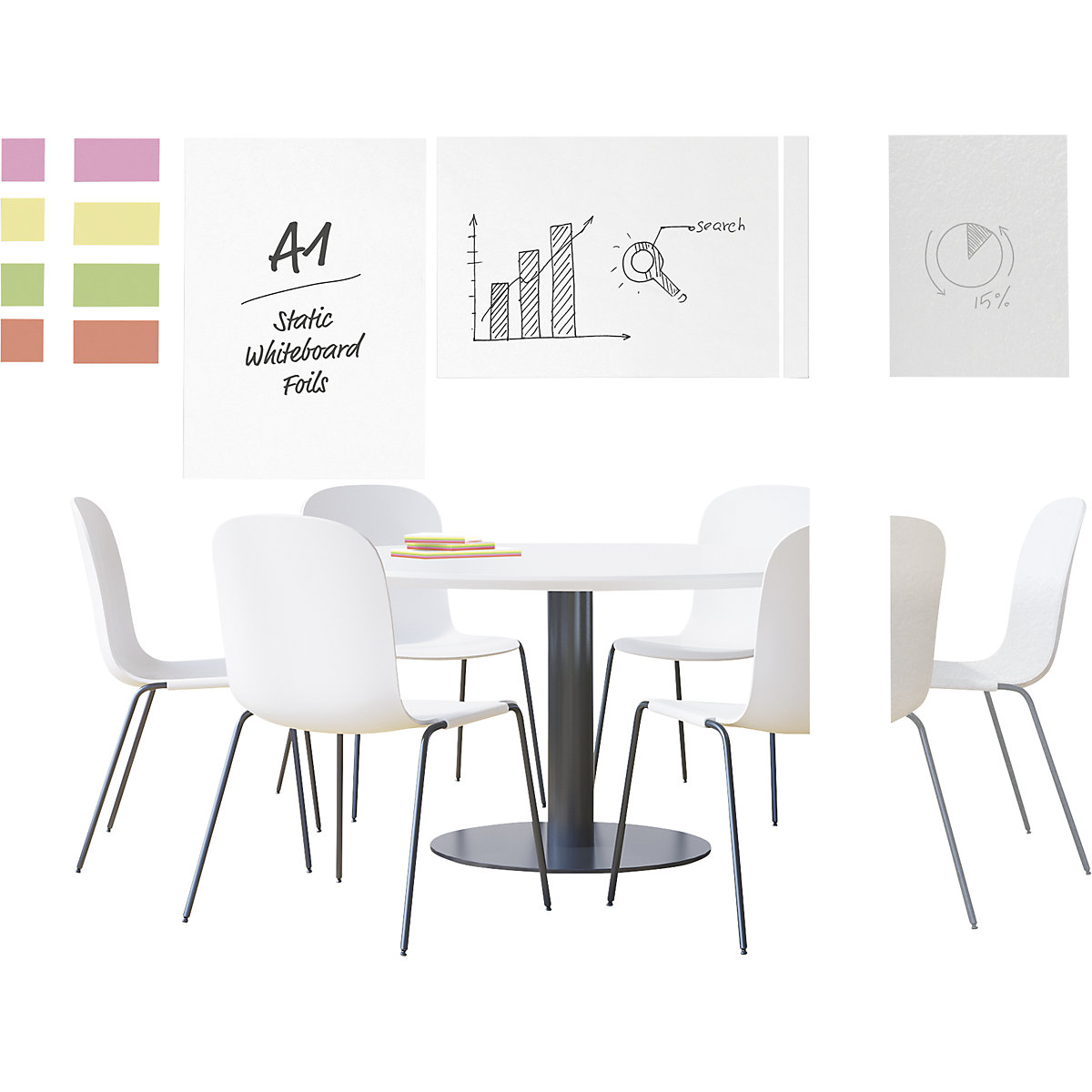 Post-it électrostatiques «Static Notes» – magnetoplan (Illustration du produit 2)-1