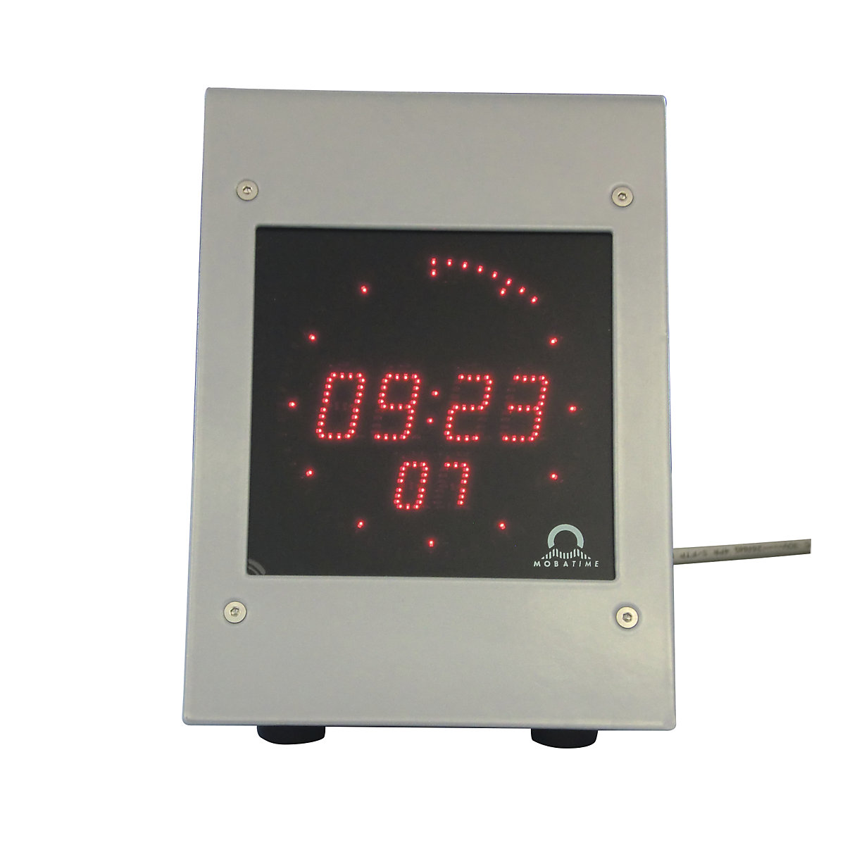 Horloge de table à diodes LED, h x l x p 190 x 130 x 140 mm, argent-3