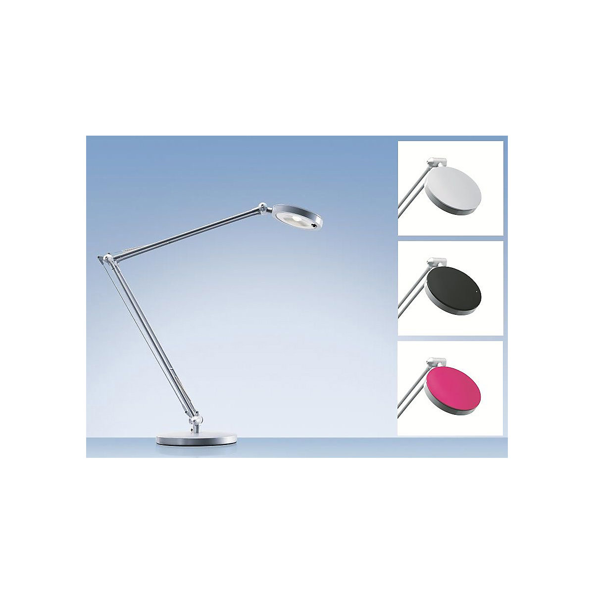 Lampe de bureau sans fil LED Move ABS, silicone noir hauteur 400 mm avec  pied LED HANSA