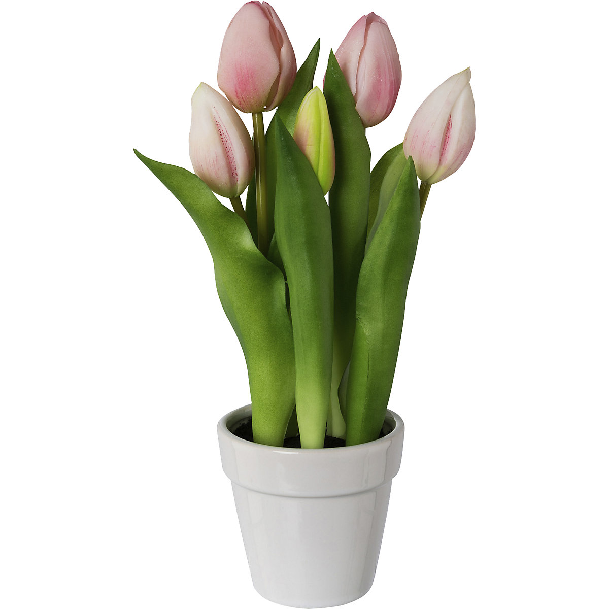 Tulipes, real touch, dans un pot céramique (Illustration du produit 2)-1