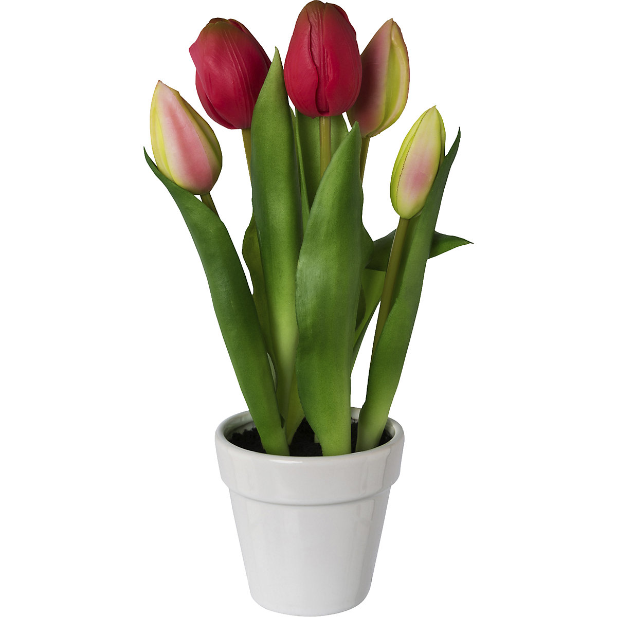 Tulipes, real touch, dans un pot céramique (Illustration du produit 2)-1