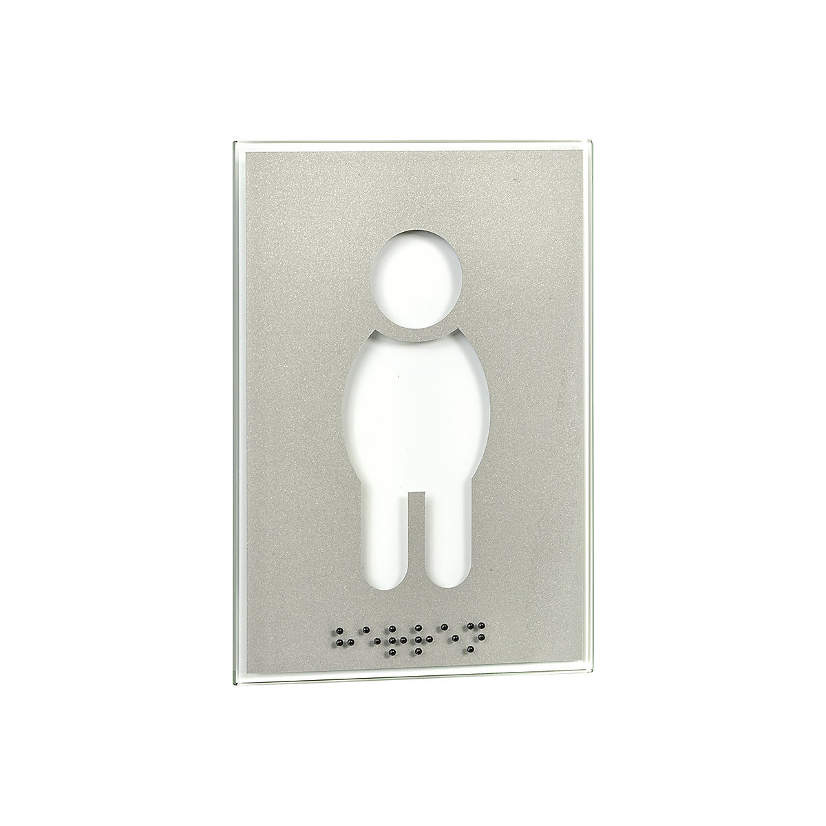 Plaque de porte pictogramme WC, en braille (Illustration du produit 2)-1