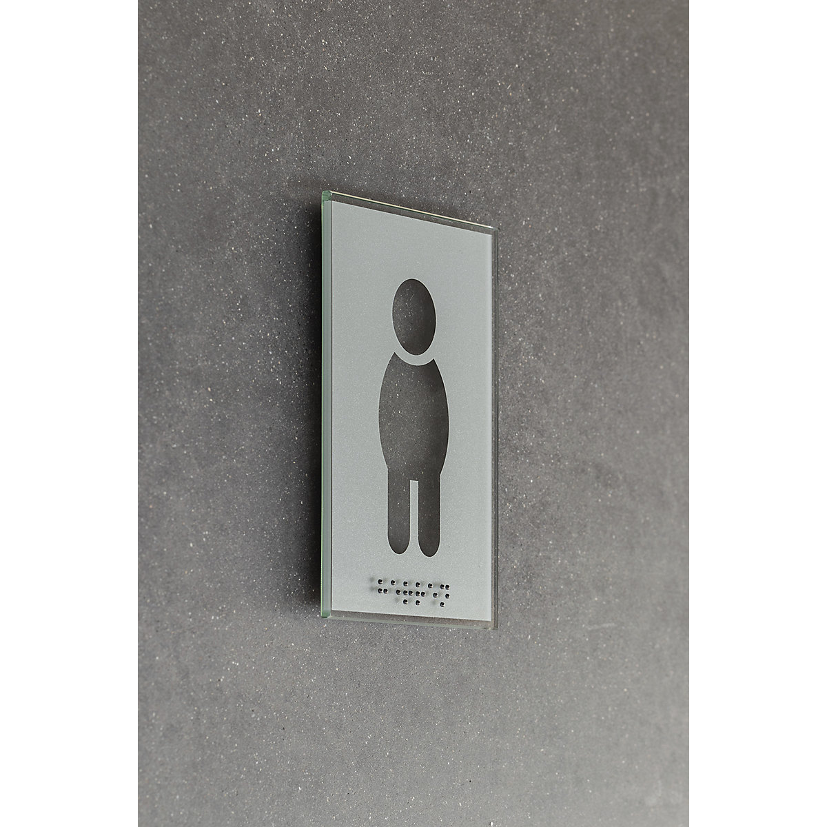 Plaque de porte pictogramme WC, en braille