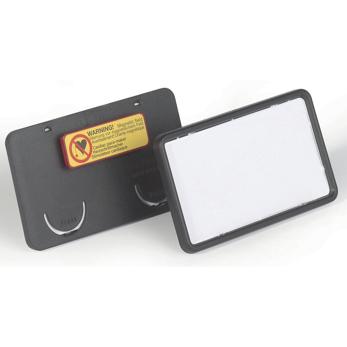 Badge magnétique en plastique transparent – DURABLE: h x l 54 x 90 mm