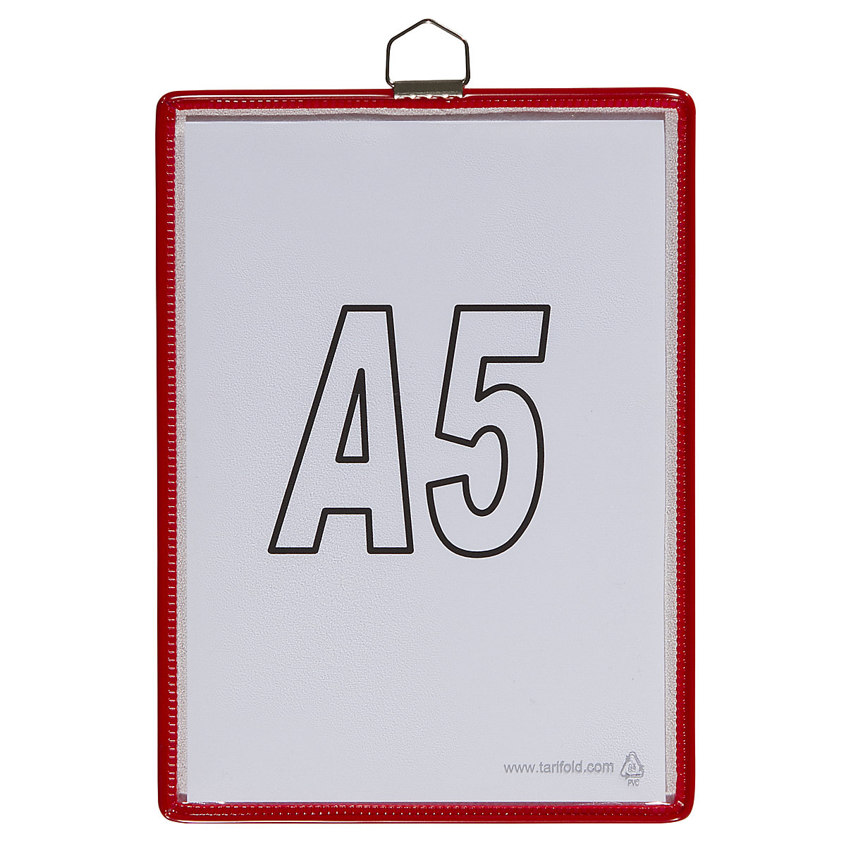 Pochette transparente à accrocher – Tarifold, pour format A5, coloris rouge, lot de 10-7