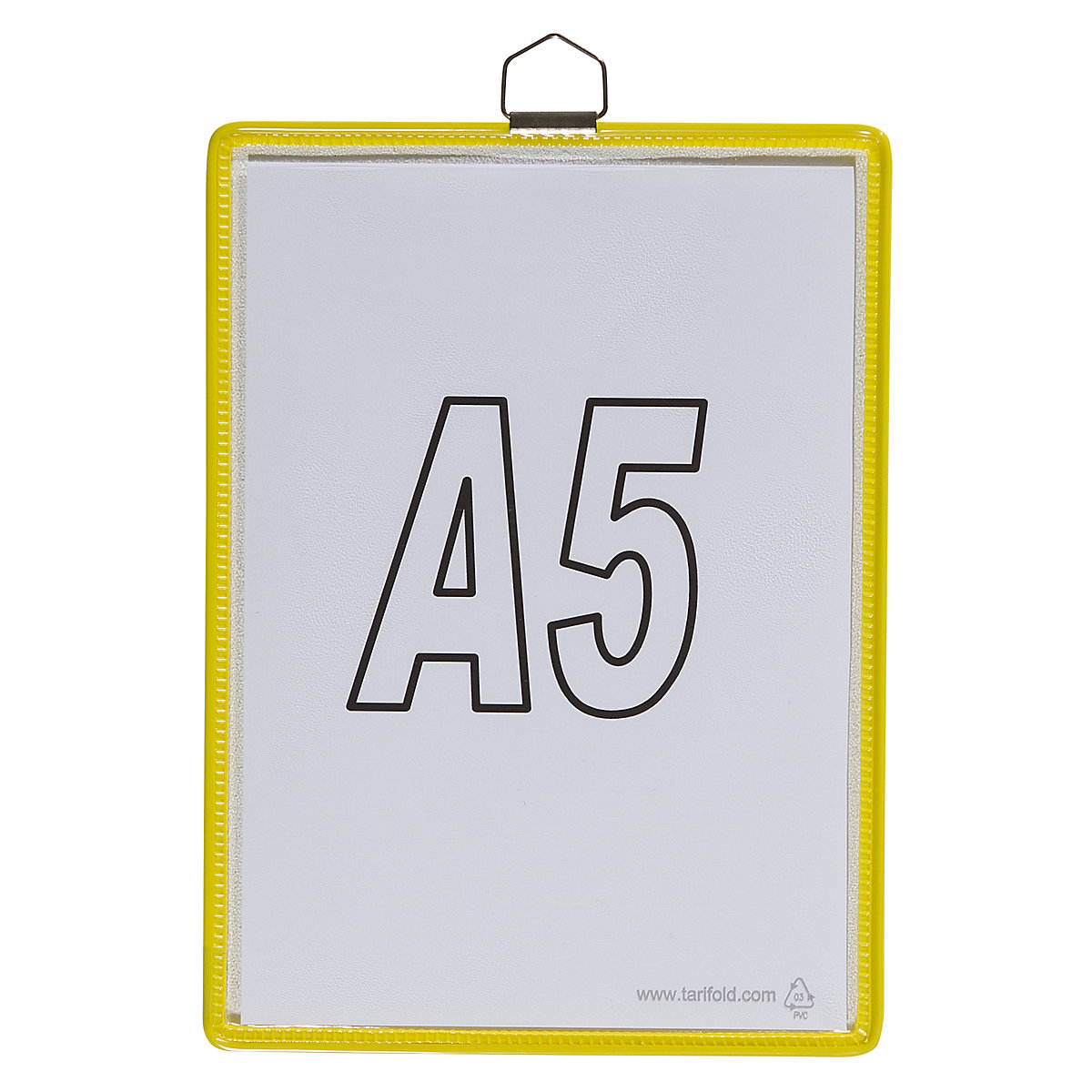 Pochette transparente à accrocher – Tarifold, pour format A5, coloris jaune, lot de 10-5