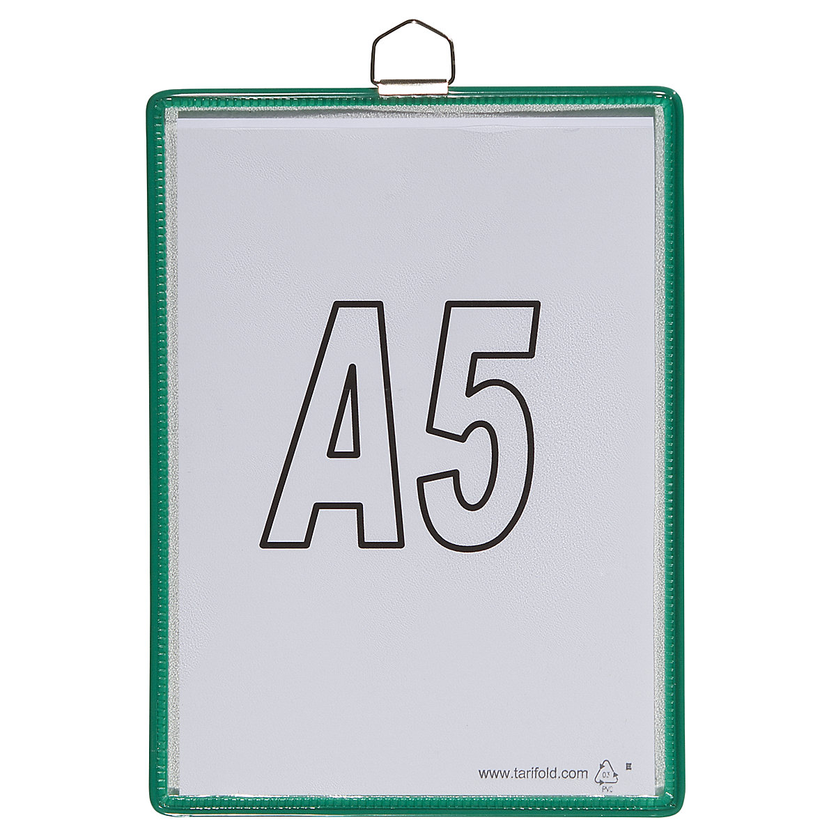 Pochette transparente à accrocher – Tarifold, pour format A5, coloris vert, lot de 10-4