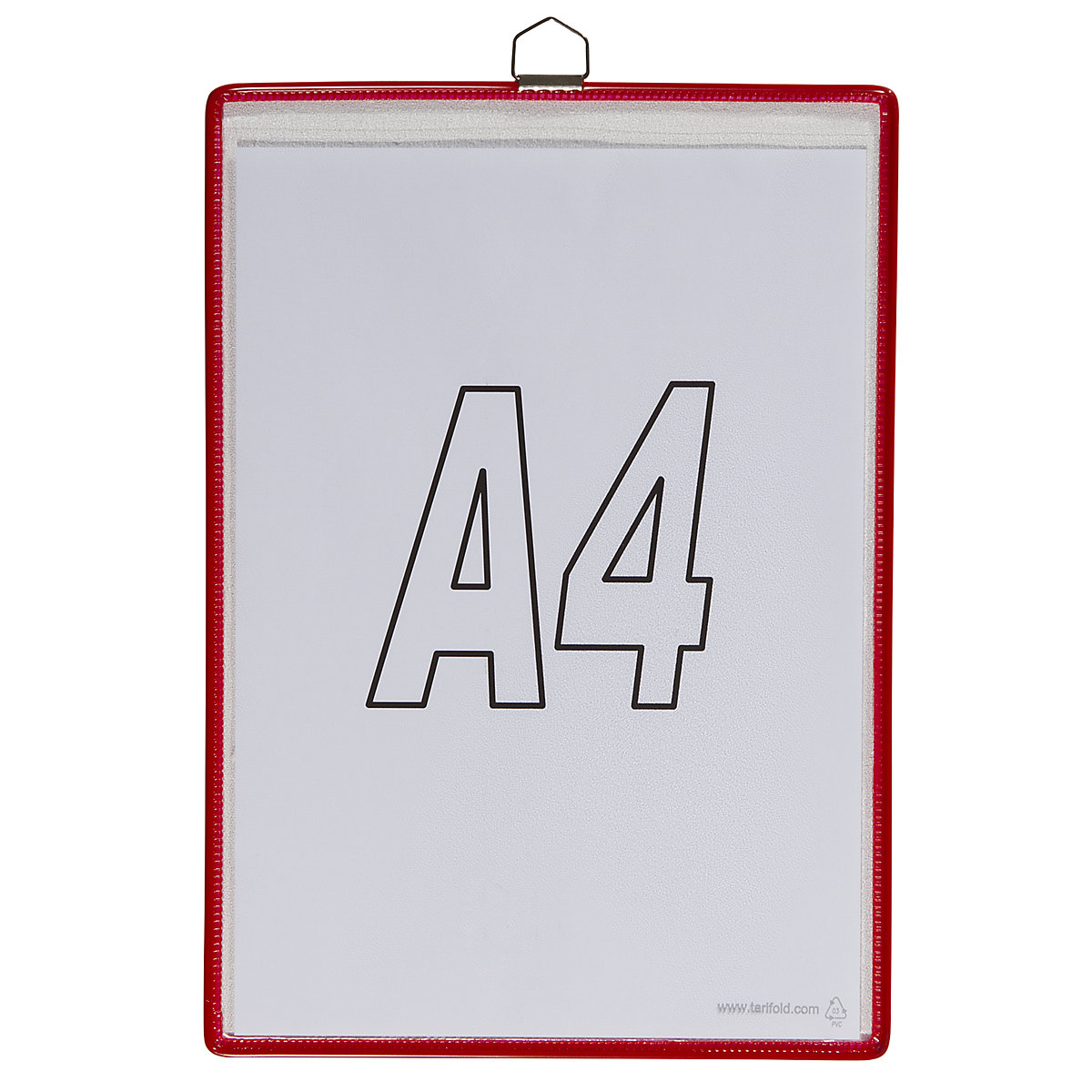 Pochette transparente à accrocher – Tarifold, pour format A4, coloris rouge, lot de 10-2