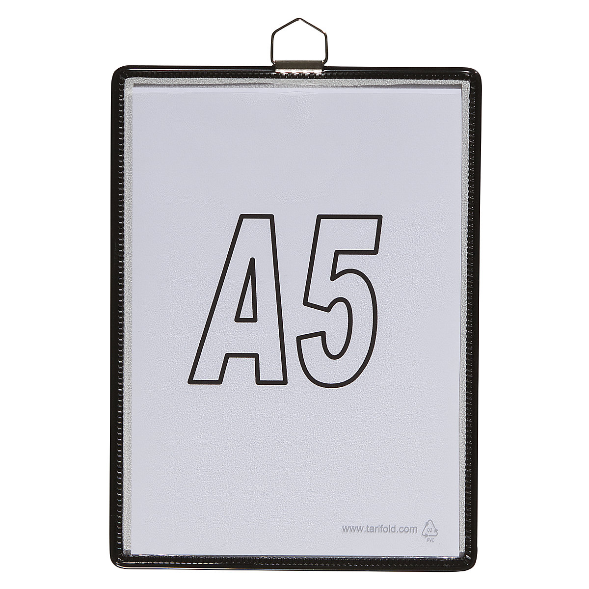 Pochette transparente à accrocher – Tarifold, pour format A5, coloris noir, lot de 10-6