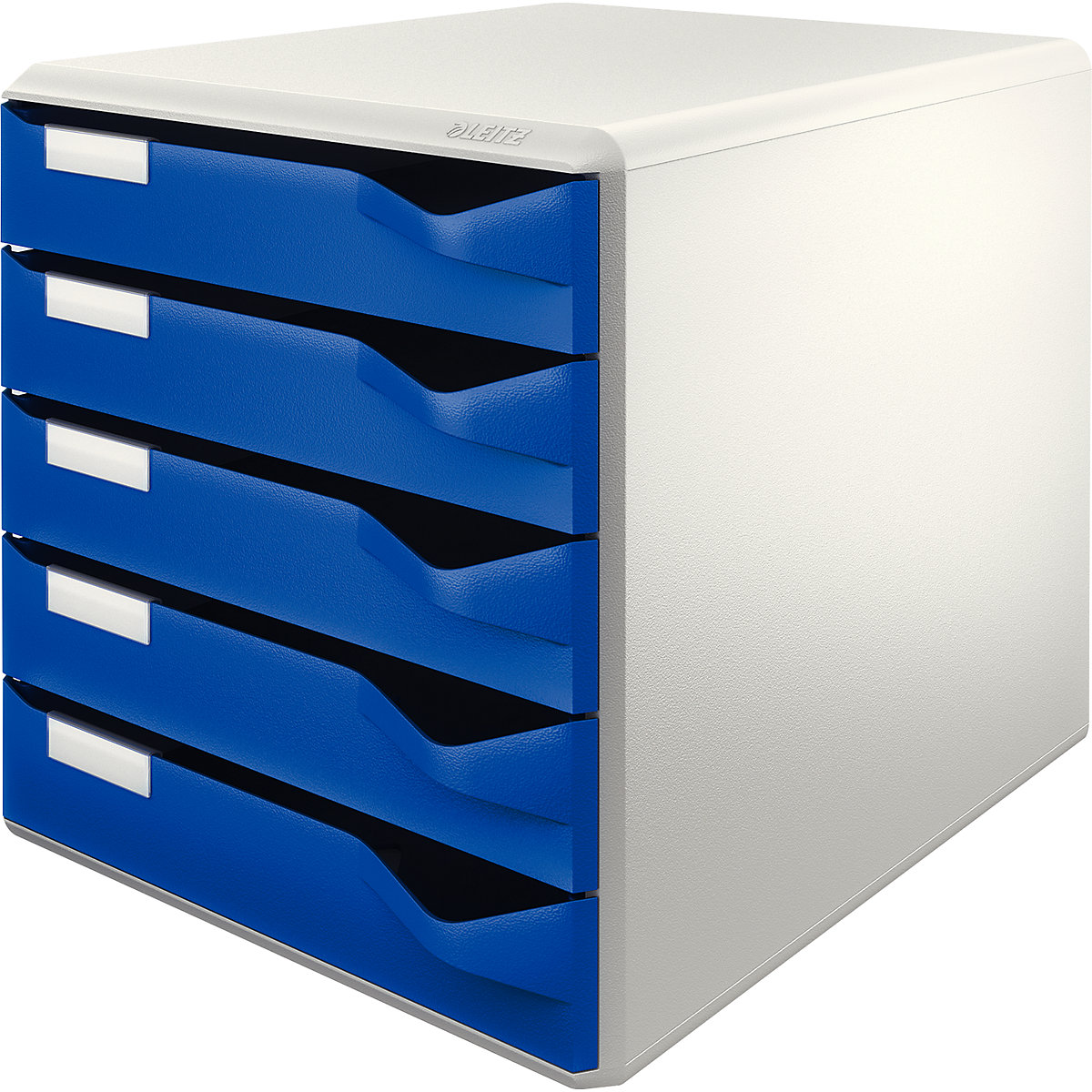 Leitz – Bloc-tiroirs, kit de rangement pour courrier et formulaires, coloris bâti gris, coloris tiroirs bleu, 5 tiroirs
