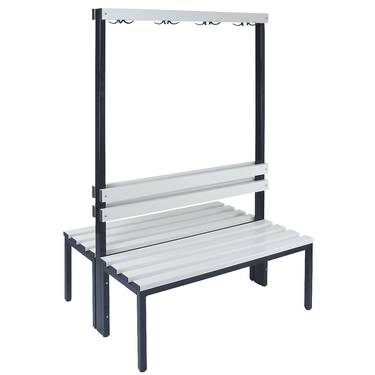 Banc de vestiaire avec dossier, double face &ndash; Wolf