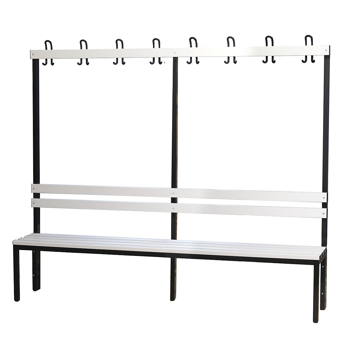 Banc de vestiaire avec dossier, simple face - Wolf