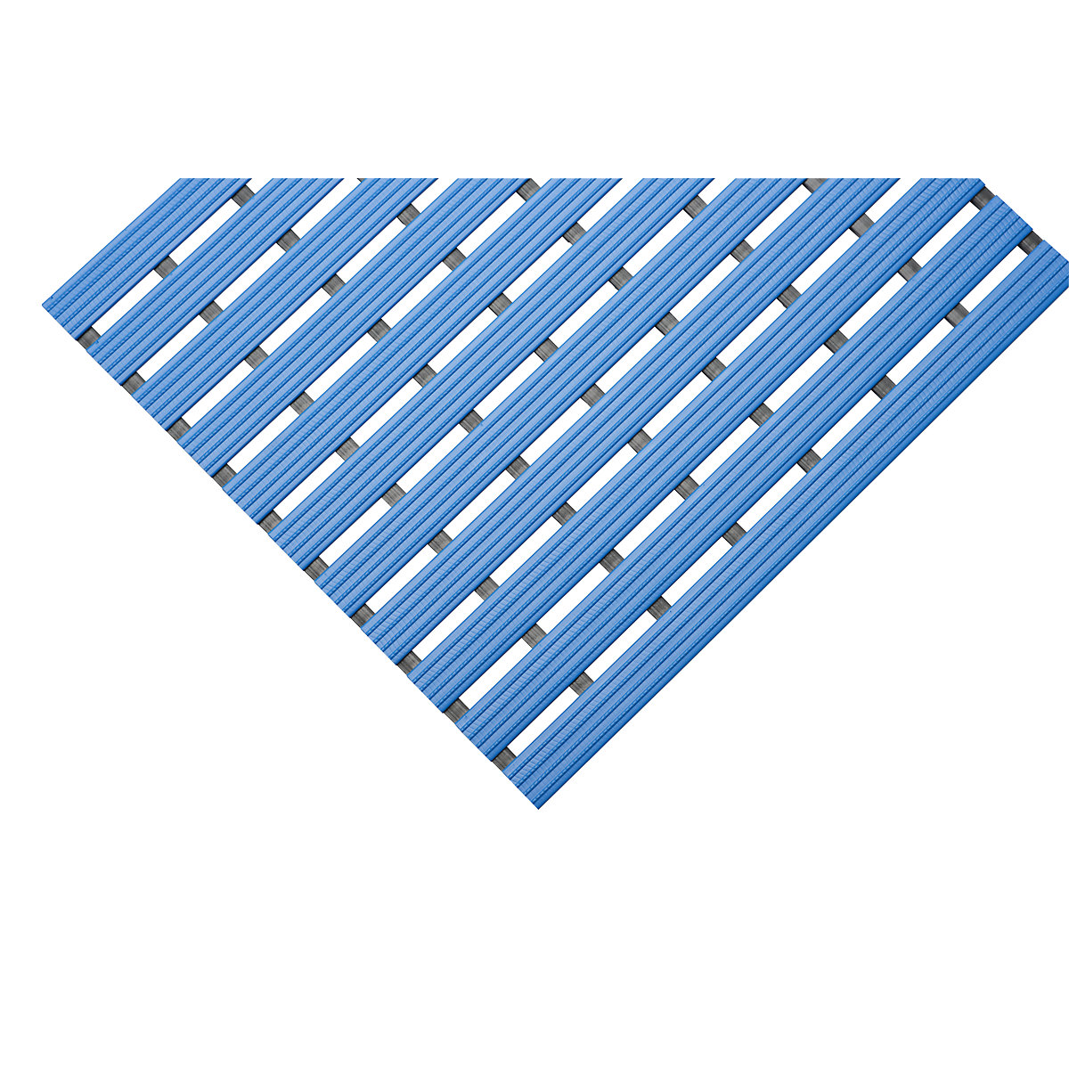 Caillebotis en PVC profilé, au m lin., surface antidérapante en profilés de PVC dur, largeur 600 mm, bleu