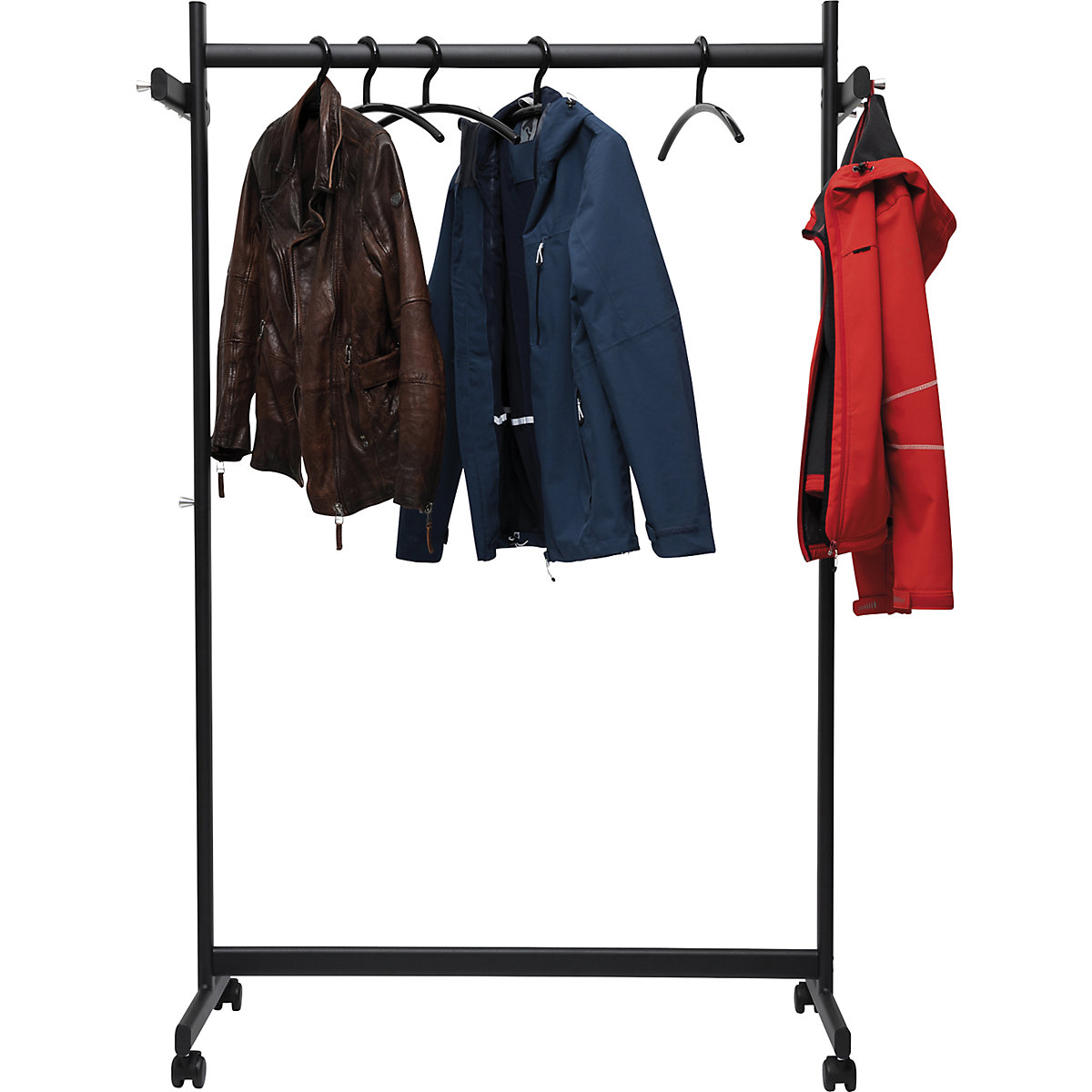 MAUL Porte-manteau salsa, hauteur 172 cm, 8 patères et tringle à vêtements,  noir RAL 9004