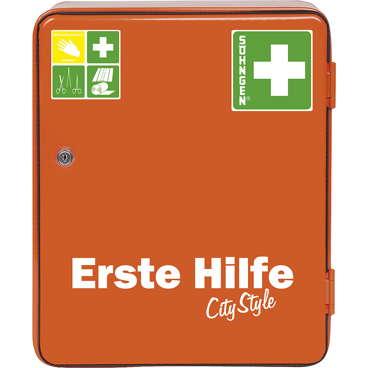 Armoire à pharmacie HEIDELBERG City Style – SÖHNGEN, h x l x p 362 x 302 x 140 mm, vide, orange