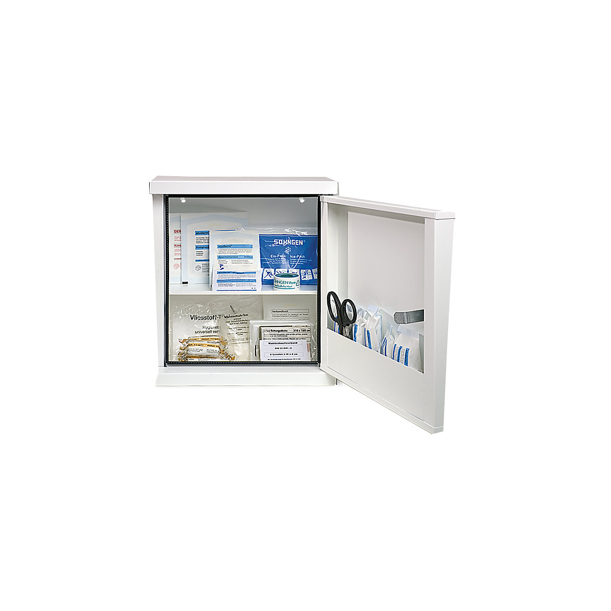 Armoire à pharmacie conforme à la norme DIN 13157 – SÖHNGEN, équipé, blanc, profondeur 200 mm, h x l 420 x 360 mm