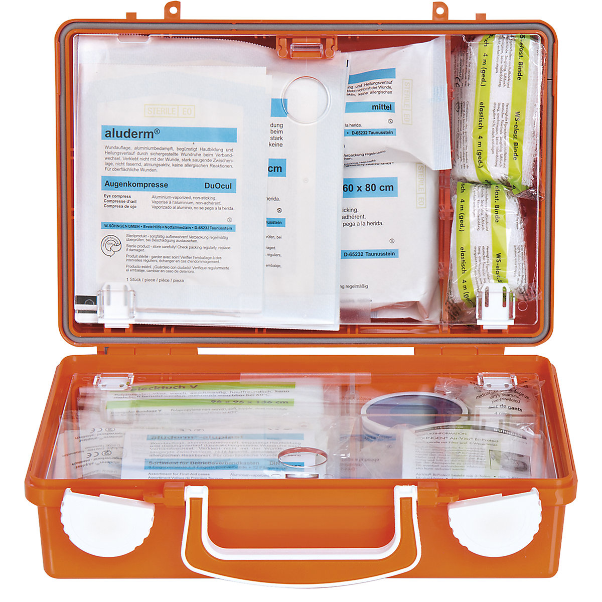 Coffret de premiers secours DIN 13157 – SÖHNGEN, h x l x p 170 x 260 x 110 mm, avec contenu