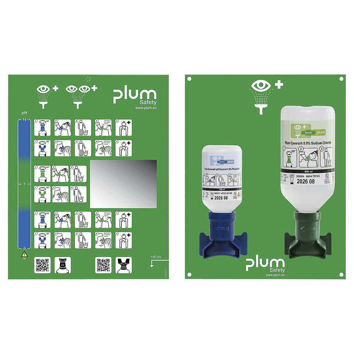 Poste d'urgence pour les yeux avec flacons de rinçage – B-SAFETY