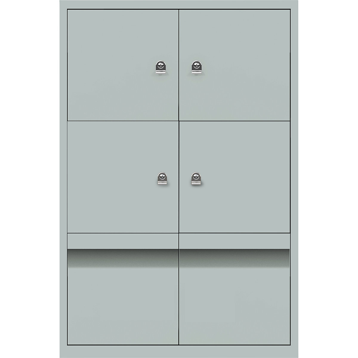 Armoire à casiers LateralFile™ – BISLEY, 4 casiers et 2 tiroirs hauteur 375 mm, argent-3