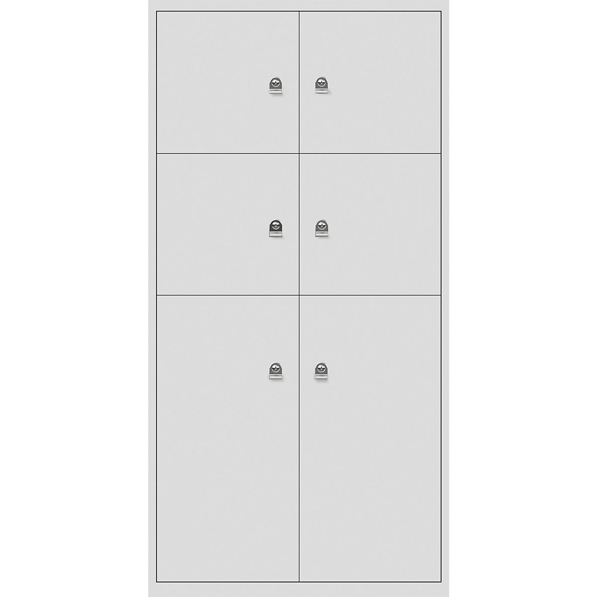 Armoire à casiers LateralFile™ – BISLEY, 6 casiers, hauteur 4 x 375 mm, 2 x 755 mm, gris clair-15