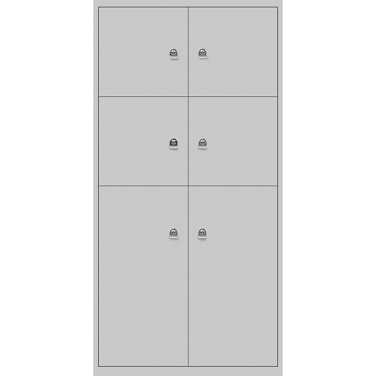 Armoire à casiers LateralFile™ – BISLEY, 6 casiers, hauteur 4 x 375 mm, 2 x 755 mm, gris oie-19