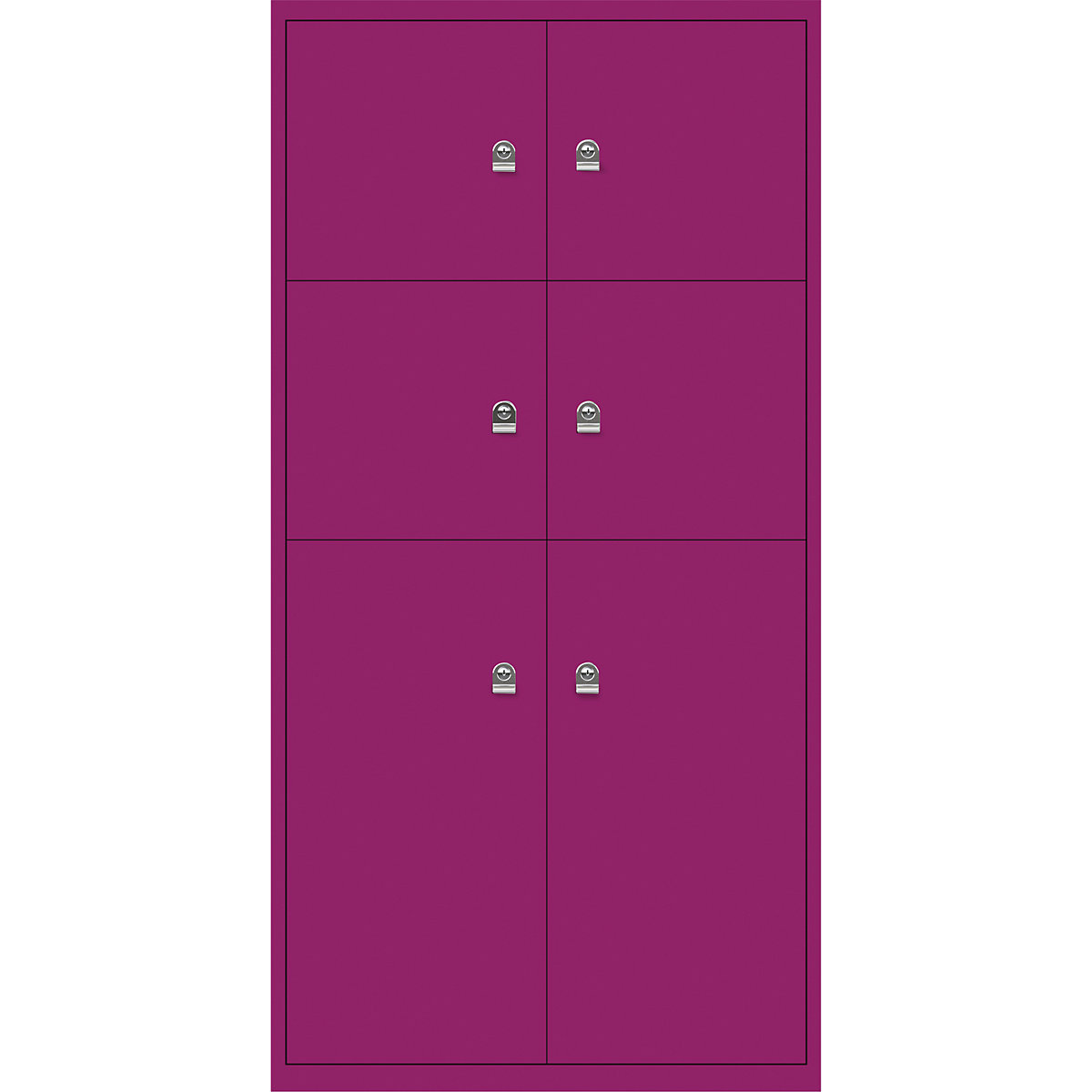Armoire à casiers LateralFile™ – BISLEY, 6 casiers, hauteur 4 x 375 mm, 2 x 755 mm, fuchsia-29