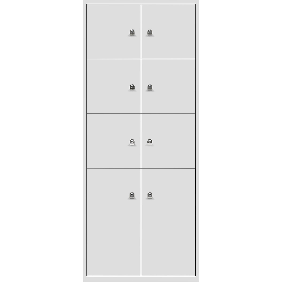 Armoire à casiers LateralFile™ – BISLEY, 8 casiers, hauteur 6 x 375 mm, 2 x 755 mm, gris clair-9