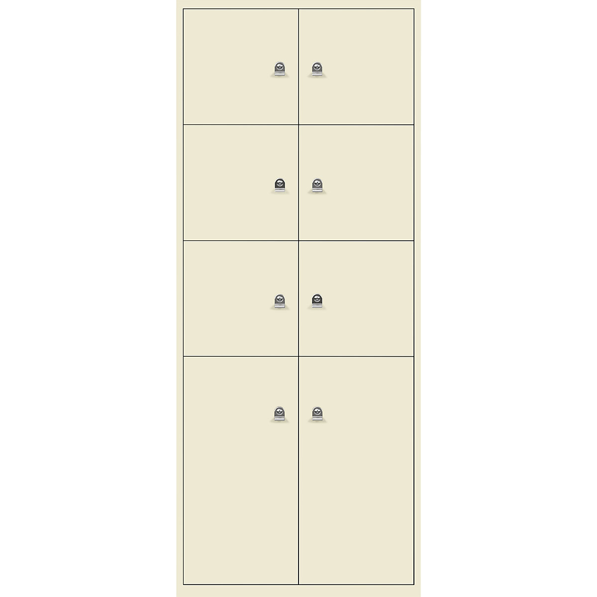 Armoire à casiers LateralFile™ – BISLEY, 8 casiers, hauteur 6 x 375 mm, 2 x 755 mm, ivoire clair-3