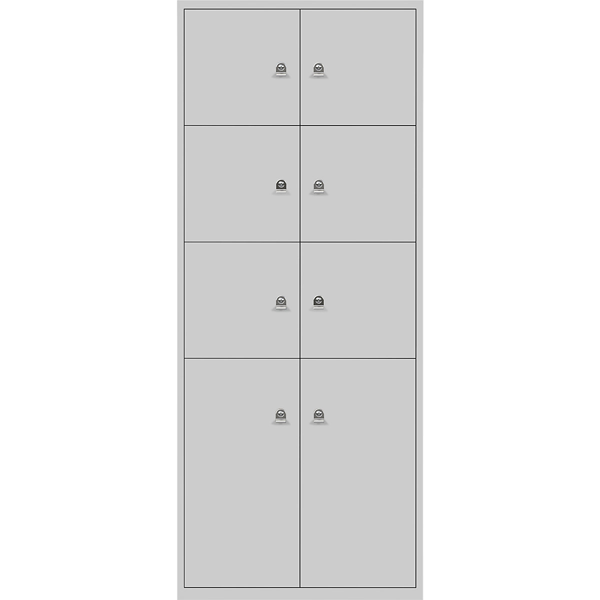 Armoire à casiers LateralFile™ – BISLEY, 8 casiers, hauteur 6 x 375 mm, 2 x 755 mm, gris oie-28