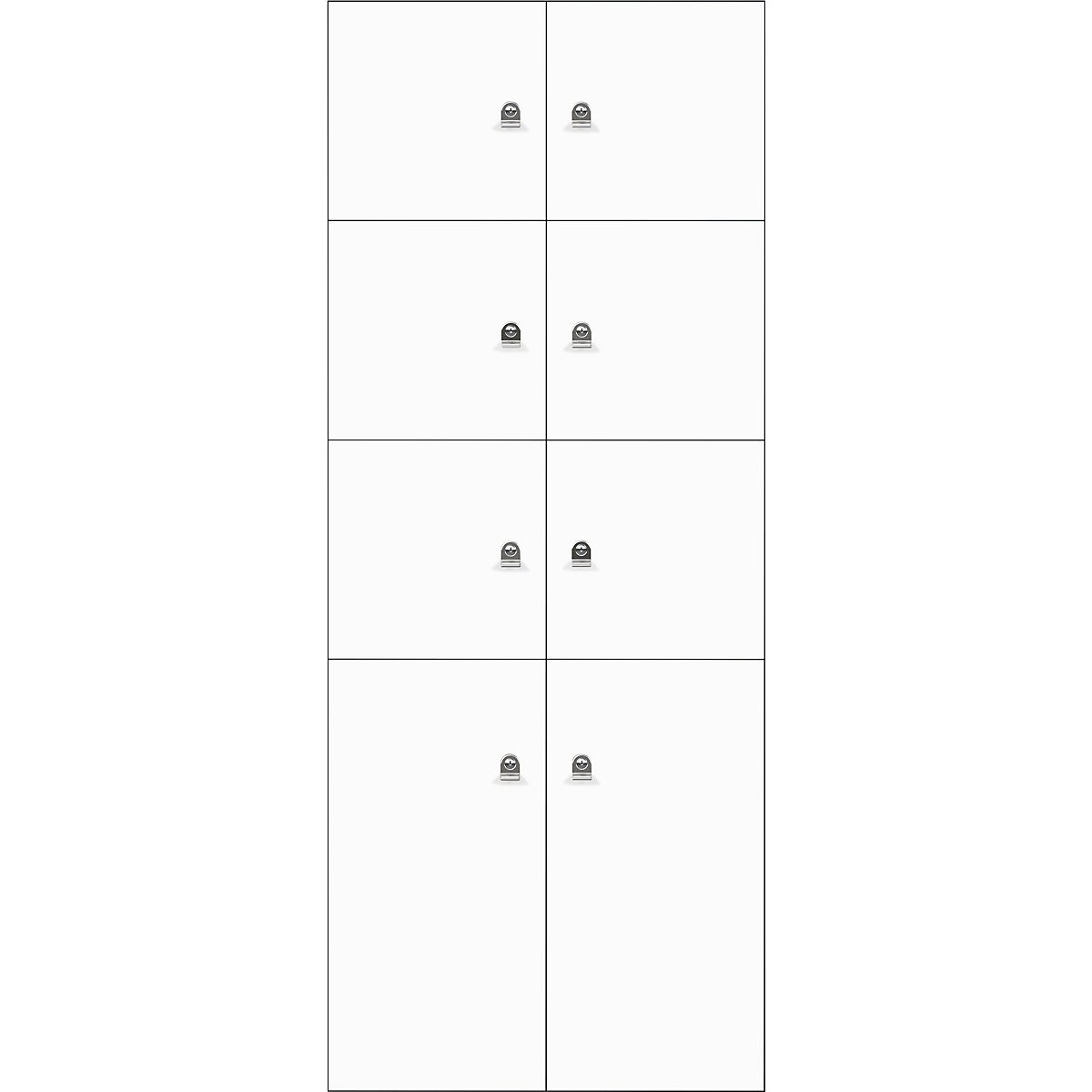 Armoire à casiers LateralFile™ – BISLEY, 8 casiers, hauteur 6 x 375 mm, 2 x 755 mm, blanc trafic-7