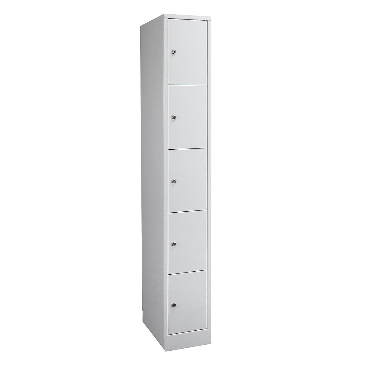 Armoire à casiers verrouillables dimensions confort – Wolf, 5 compartiments, largeur 400 mm, gris clair / gris clair-5