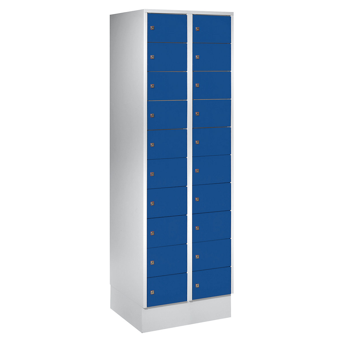 Armoire à petits casiers – Wolf, 20 casiers, h x l 1850 x 600 mm, coloris portes bleu gentiane RAL 5010